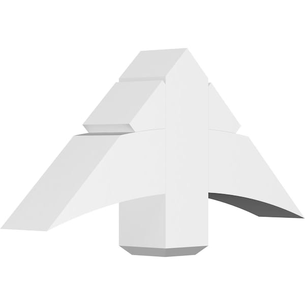 Ekena Millwork Alberta Architectural Grade PVC Gable Bracket, 36"W x 16 1/2"H x 6"D x 6"F, 11/12 Pitch GBP036X17X0606ALB00 - main